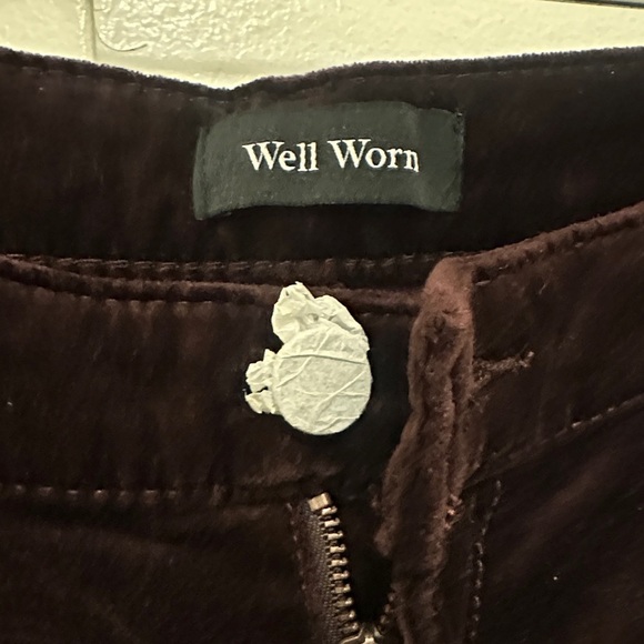 Well Worn Burgundy Velvet Skinny Pants - Picture 2 of 7